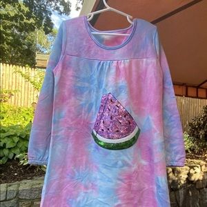 Handmade Girls Tie Dye Pajamas Dress -size 8/9
